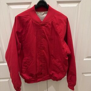 Vintage Clarkfield Outdoors Jacket Red Large Men Bomber Lined Street Skate 80s